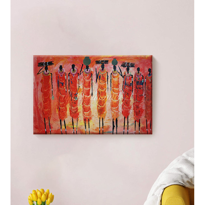 Bungalow Rose African Woman Canvas African Painting Bathroom Decor